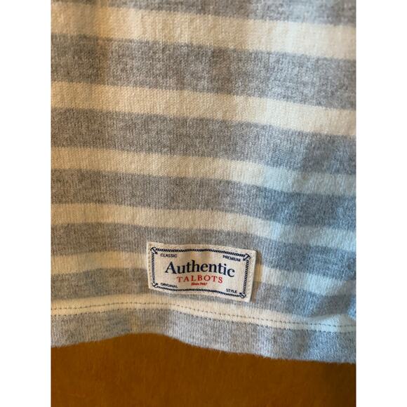 Talbots Authentic Women's Large Cotton Cream Multicolor Stripes Long Sleeve Top - Picture 4 of 5